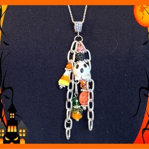 🎃 Halloween Charm Pendant Necklace 925 SS ~ NWOT